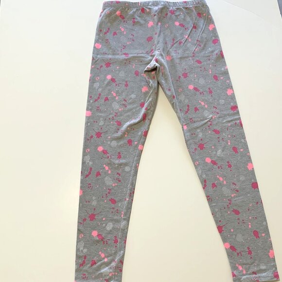 OshKosh/Champion 2 Girls Leggings. Size 14/16. Gray. Pink Splatter. Stretchy - Picture 10 of 10